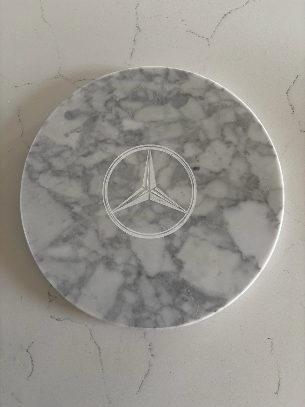 Mercedes Marble Round Cheese Serving Board - 8 inches